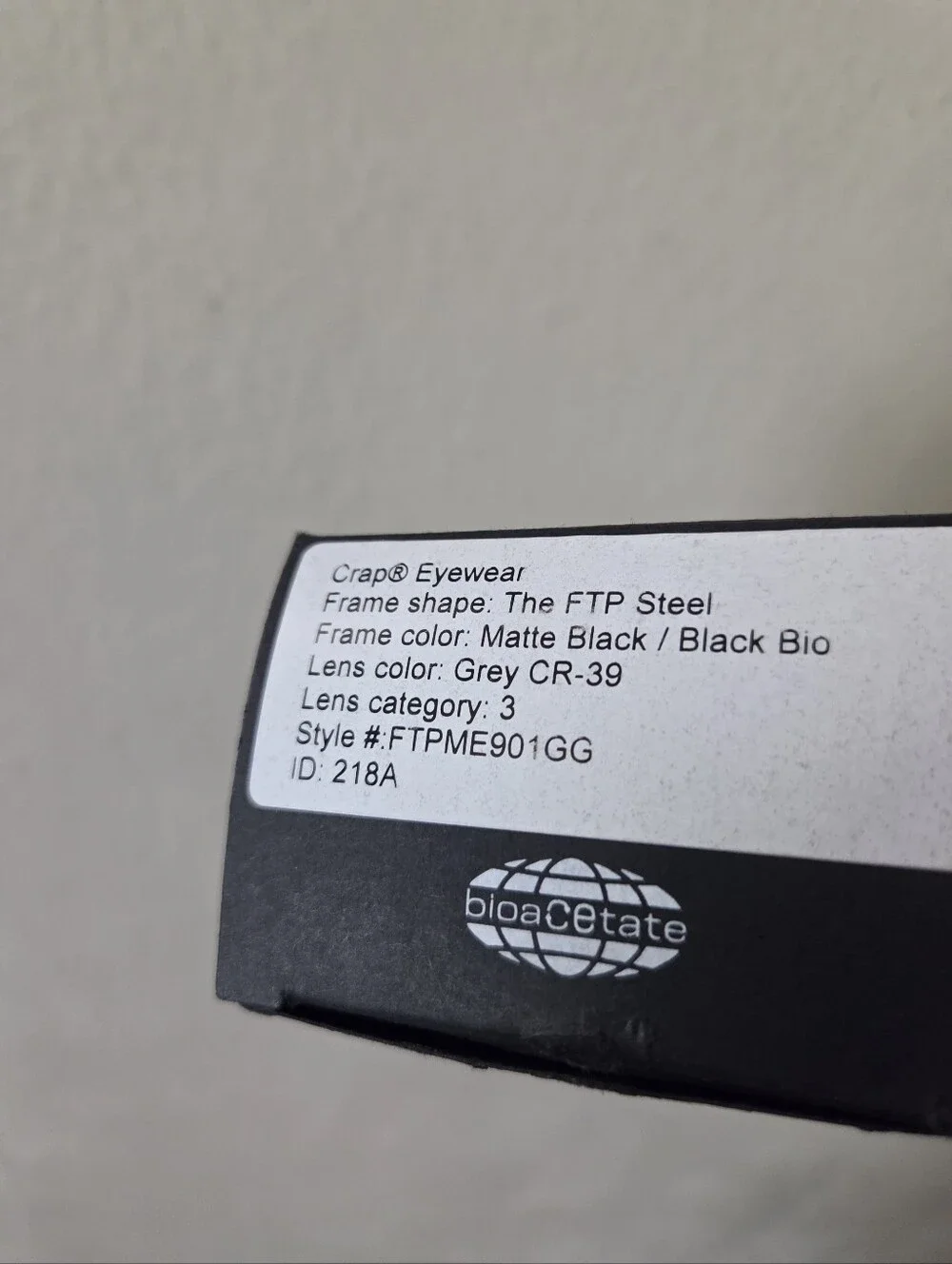 FTP x Crap Eyewear Square Black Steel Sunglasses
